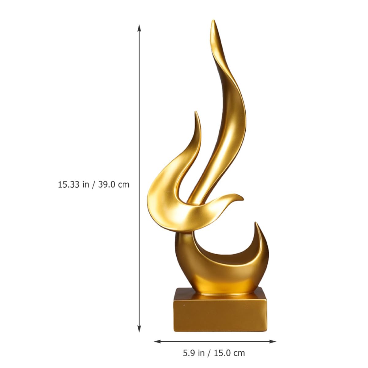 Gadpiparty Sculpture Abstraite de Flamme en Résine Or, Décoration Moderne et Créative pour Bureau et Entrée, Détails Vivants et Matériau Résistant