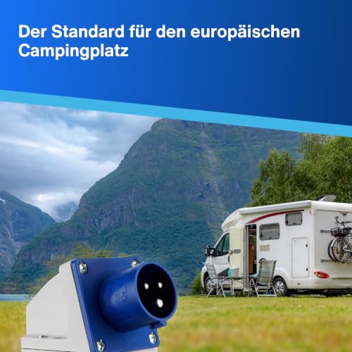 REV Caravan CEE-Stecker Wand 230V, 3-polig, 1Ph + N+ PE, IP44, blau – Ansicht 6