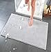 Produktbild Dreamhome hochwertige große Badematte 65x110 rutschfest Badezimmerteppich Badvorleger schnell trocknender pflegeleichter Duschvorleger Hellgrau