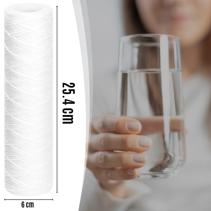 Wkład filtrujący sznurkowy PP5, 10 cali, zmiękczający do wody, zestaw 10 sztuk, biały