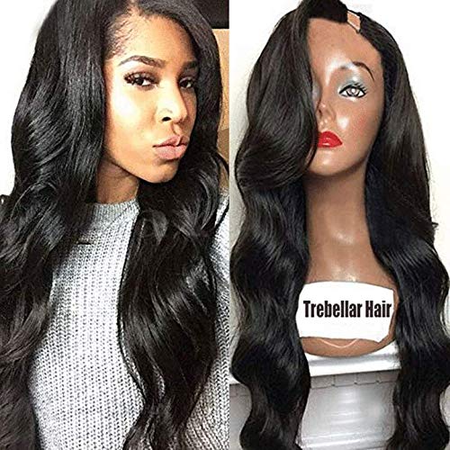 Brazilian Human Hair Wigs for Black Women Loose Curly 1X4 U Part Wig Virgin Human Hair Body Wave Human Hair Wig 130% Density Small Cap 10"