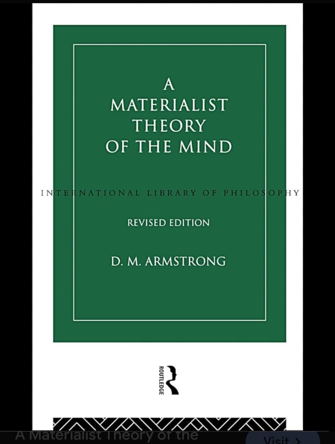 Buy A Materialist Theory of the Mind Book — BookShops.in