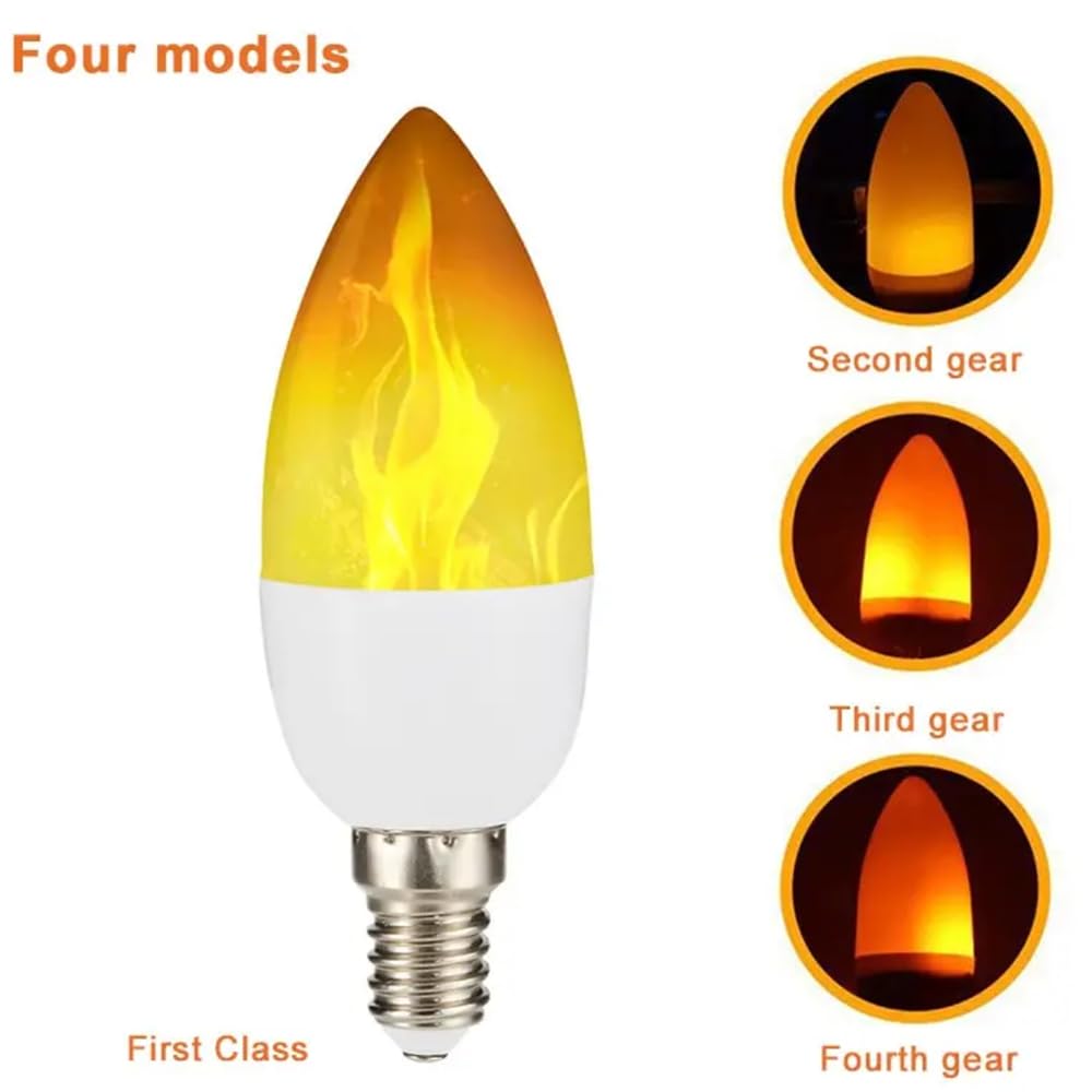 4Pz E14 110V 220V LED Lampadina Fiamma Partito Fiamma Effetto Luce Simulazione Fuoco Luce Giardino Decorazione Tremolante Lampada