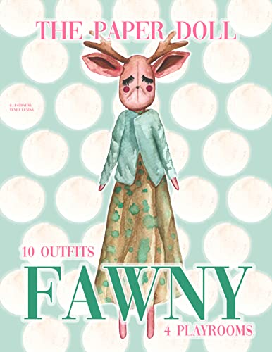 Paper doll Fawny. Fashion stylish rag fawn toy : 10 outfits and 4 playrooms for Fawny activists image 2