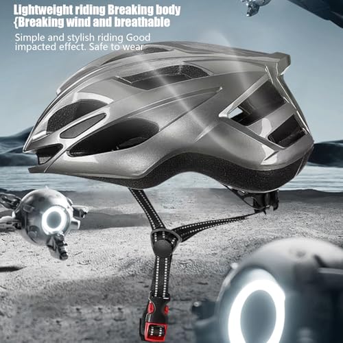 Casco de bicicleta con luces recargables LED y sistema de protección ajustable de cabeza 4