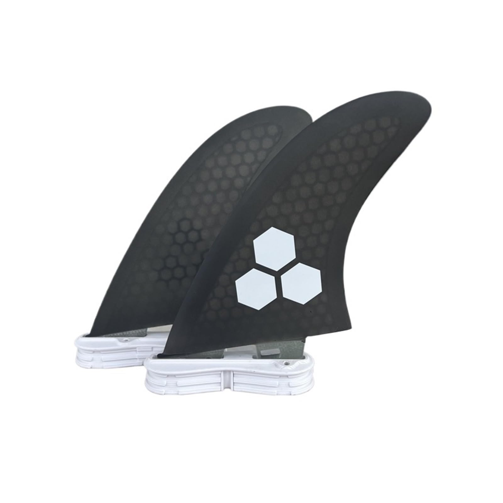 FCS II Black Surfboard Twin Fins Made By Fiberglass And Honeycomb