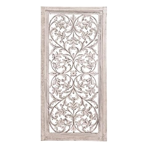 Deco 79 Mango Wood Carved Floral Wall Decor Cover