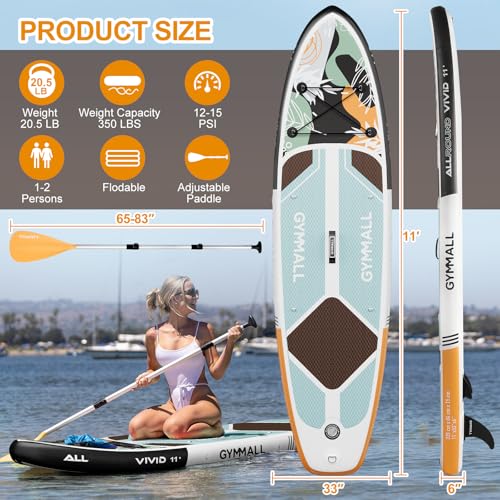 Image of Paddle Board, Inflatable Stand Up SUP Paddle Boards for Adults & Youths of All Skill Levels, Wide & Non-Slip Deck Design Blow Up Paddleboards with Premium Accessories & Storage Bag