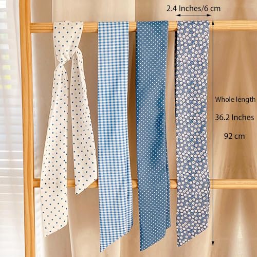 MIUPOO Printed Neck Scarf,Head Scarf for Hair,Multi Purpose Hair Band Long Scarf Hair Band Floral Hair Tie,2 Pieces2