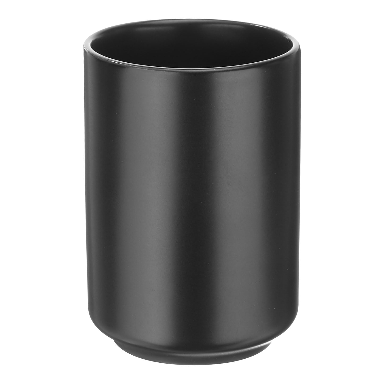 QUARKZMAN Tazze Tè in Ceramica Giapponese 8oz / 240ml Tazze Tè in Ceramica Senza Manico a Colori Solidi Opache Cilindriche per Tè Matcha Vino Tè Nero Caffè Bevande, Nero
