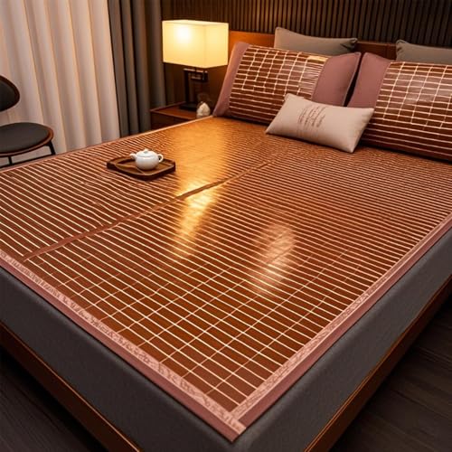 Tapete de verano refrescante de bambú – Sábana de cama ligera de doble cara para playa y viajes, transpirable y cómoda, solución para dormir para uso doméstico, ideal para climas cálidos