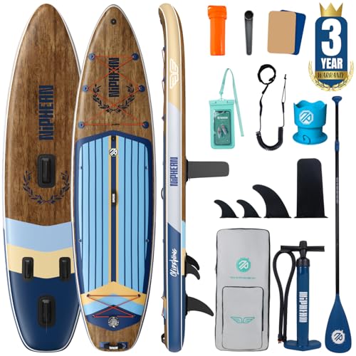 Image of Niphean (Extra Large) Inflatable Paddle Board, SUP for 2+1 People /Family 500lbs Capacity Stand Up Paddle Board with SUP Accessories, StabilTrac Fin Non-Slip Paddleboard for Adults