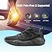 OUTJET Men's Walking Running Tennis Shoes Comfortable Breathable Lightweight Cushioning Non-Slip Fashion Sneakers for Athletic Gym Workout Black