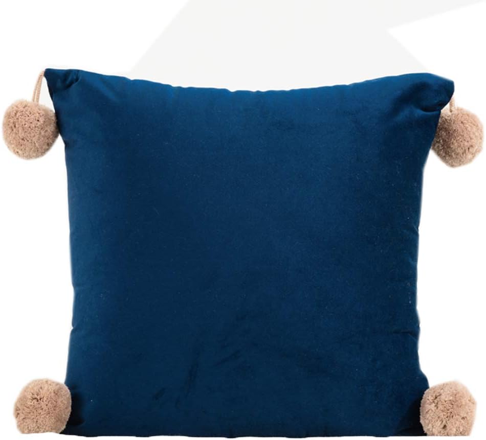 Cute Velvet Decorative Sofa Square Pillows European Style Throw Pillows Car & Bed Decorative Throw Cushions Chair Waist Pillow Cushion (Caramel, 45×45CM/17.7"×17.7")