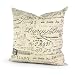 Lavievert Decorative Ramie Cotton Square Throw Pillow Cover Cushion Case Khaki Background Words Pattern Toss Pillowcase with Hidden Zipper Closure 20 X 20 Inches (For Living Room, Sofa, Etc)