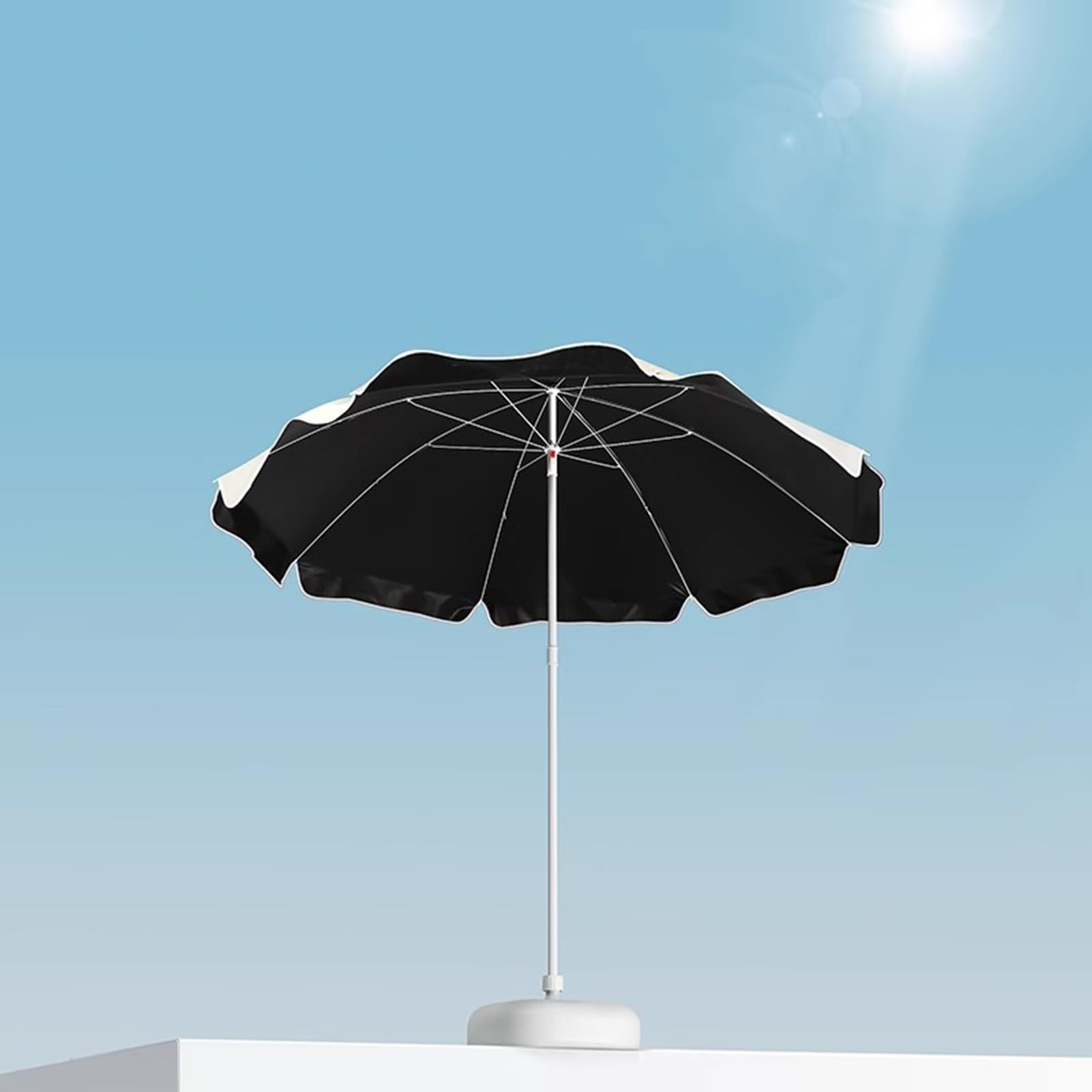 Parasol Ogrodowy Z Funkcją Pochylenia, Parasol Plażowy, Parasol Tarasowy, Ochrona Przeciwsłoneczna Upf 50+, Wodoodporny, Z Torbą Transportową,Beige-180cm/5.9ft