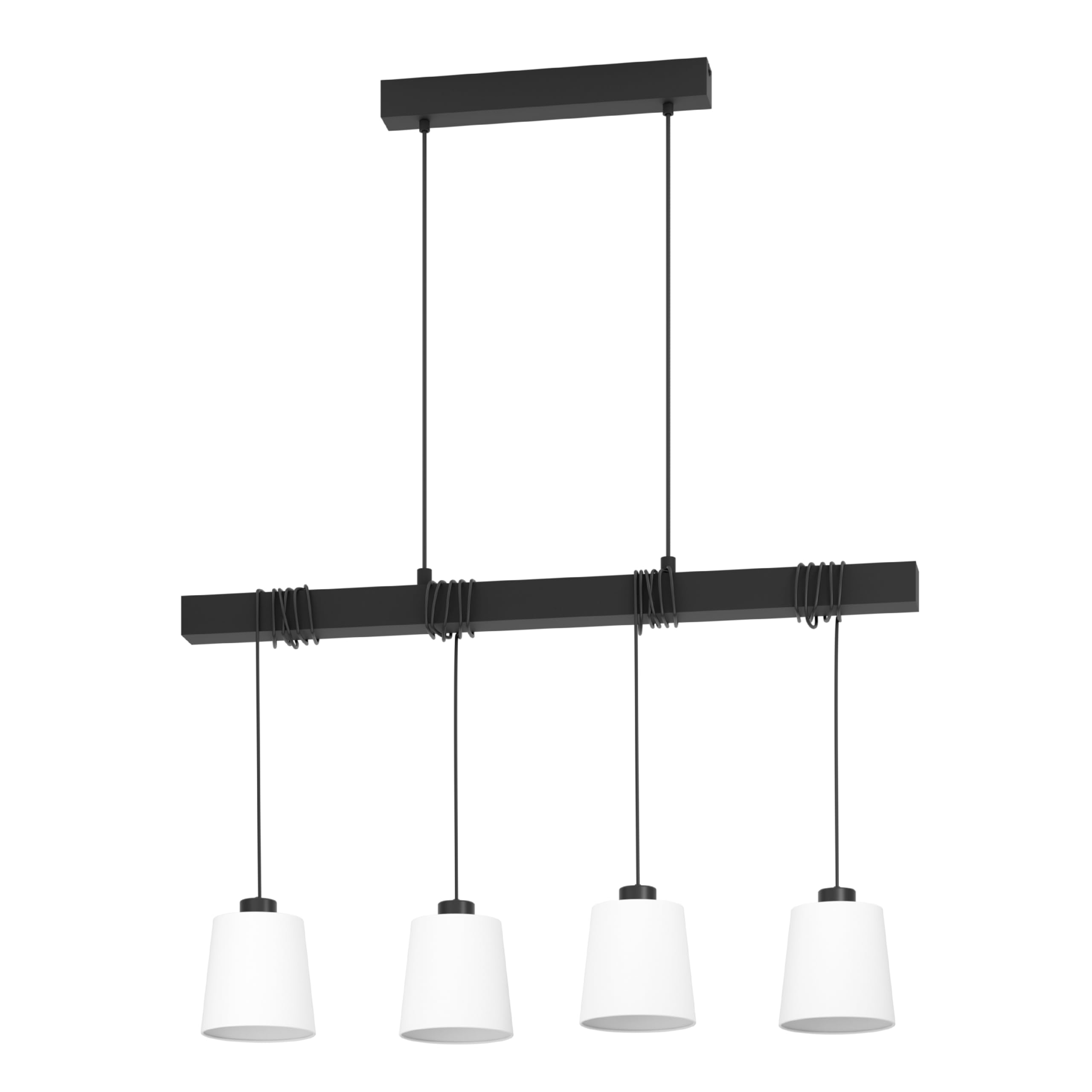 Suspension luminaire bois et métal Eglo Townshend à 4 lampes E27