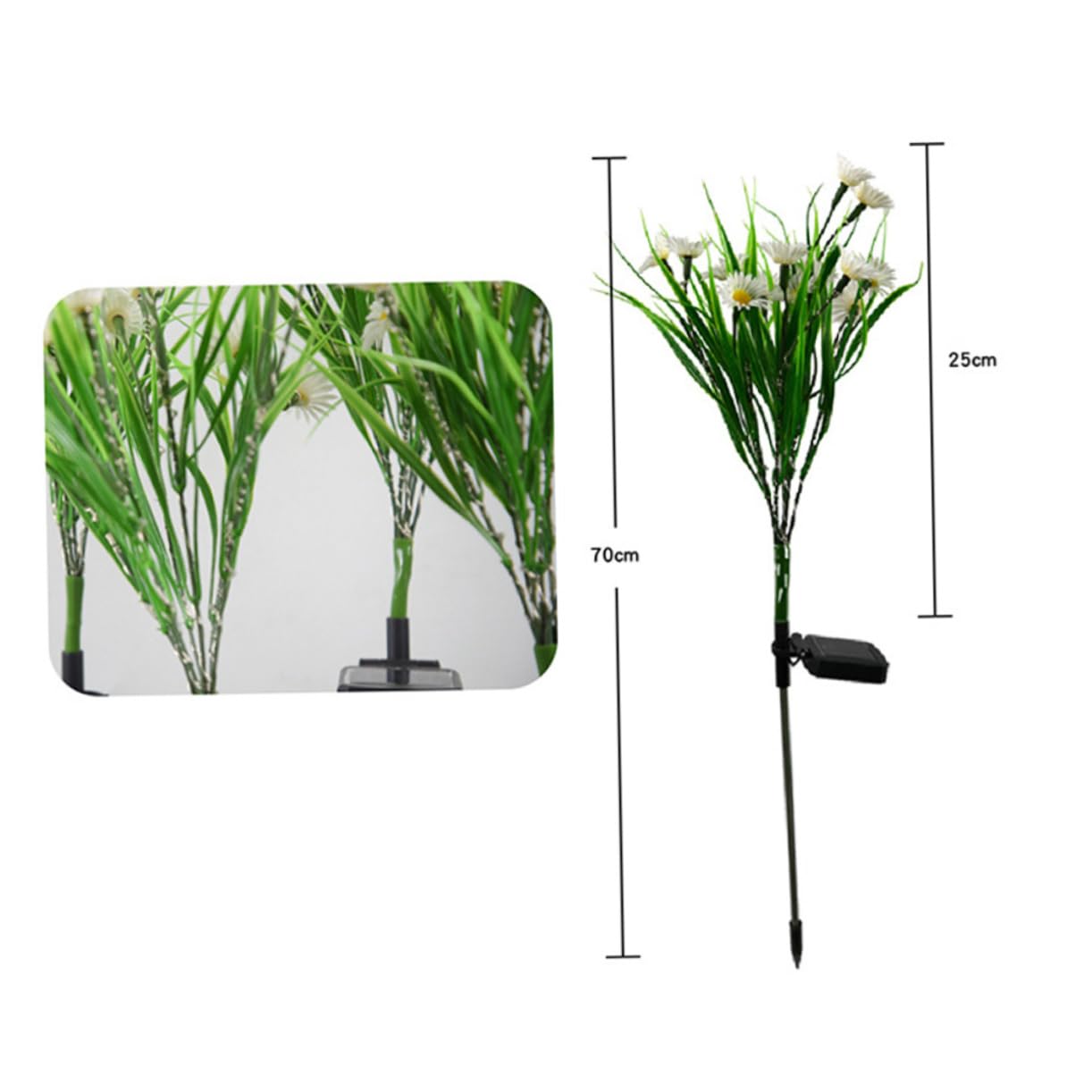 GALPADA 2pcs LED Flowers Lights Patio Decorative Garden Lights Step Gardens Pathway Flicker Decoration Landscaping Sidewalk Stake Outdoor Solar Lights Solar LED Flower Light White