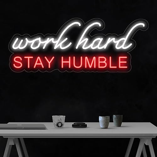 Letrero LED de neón con texto "Work Hard Stay Humild", fabricado en Estados