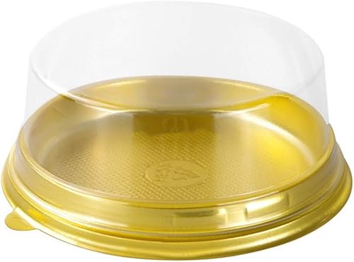 Caja para tartas - 50 juegos de diámetro 3 3/4 pulgadas X H 1 1/4 pulgadas de plástico transparente mini caja para tartas - Caja de magdalenas -