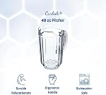 Carlisle FoodService Products Plastic Clear Pitcher, Tall Pitcher for Restaurants, Catering, Kitchens, 48 Ounces, Clear, (Pack of 6)