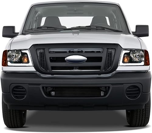 Miniatura 19 de 7422448582543 Compatible con Ford Ranger Switchback 2001-2011 2001-2011 Barra de tira LED secuencial, faros delanteros negros con lámparas