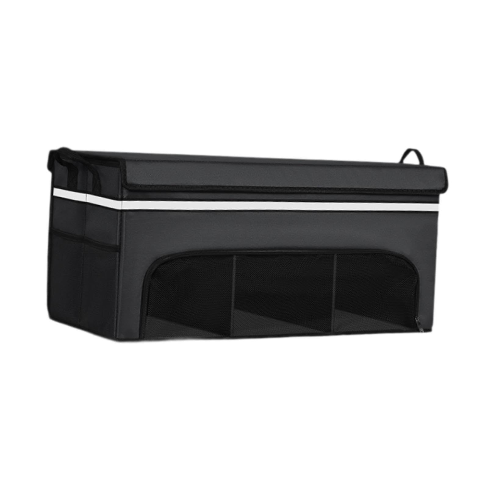 Oshhni Organizador maletero para coche, caja almacenamiento con compartimento, ideal para regalos cumpleaños. Caja almacenamiento con tapa y asa, 70x33x33cm