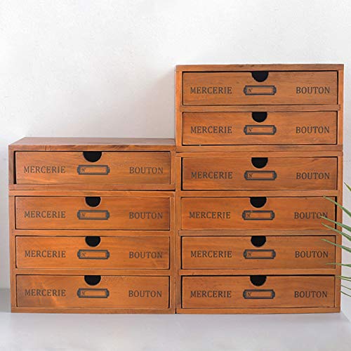Verve Jelly Natur Schubladenbox Holz, Schubladen Organizer, natürliche Optik, Tischorganizer Büro, Mini Kommode Holz Kommoden Organizer Box Schmuckkästchen Schubladenbox - 8