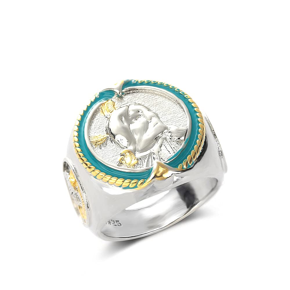 Indian Chief Ring,Native American Indian Chief Head Ring for Men, Viking Eagle Ring Native American Warrior Chief Ring for Men