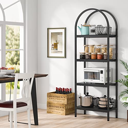 Tribesigns 4-Tier Open Bookshelf, 70.8" Wood Bookcase Storage Shelves With Metal Frame, Freestanding Display Rack Tall Shelving Unit For Office, Bedroom, Living Room, Easy Assembly (Black, 1Pc) #TOP2
