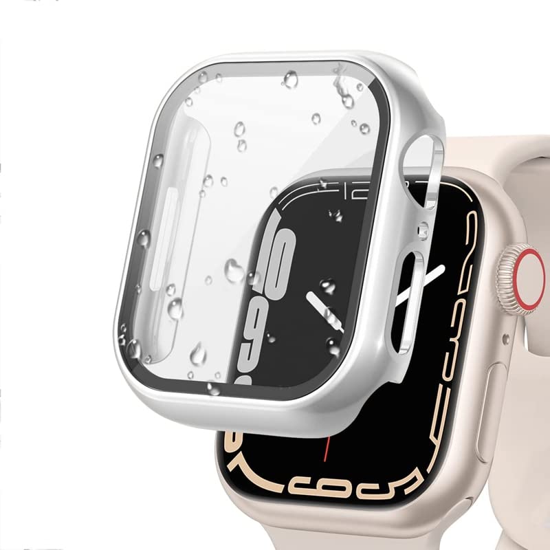 Boîtier de montre PC Apple Watch avec verre trempé iWatch Series 8 7 6 SE coque 44mm