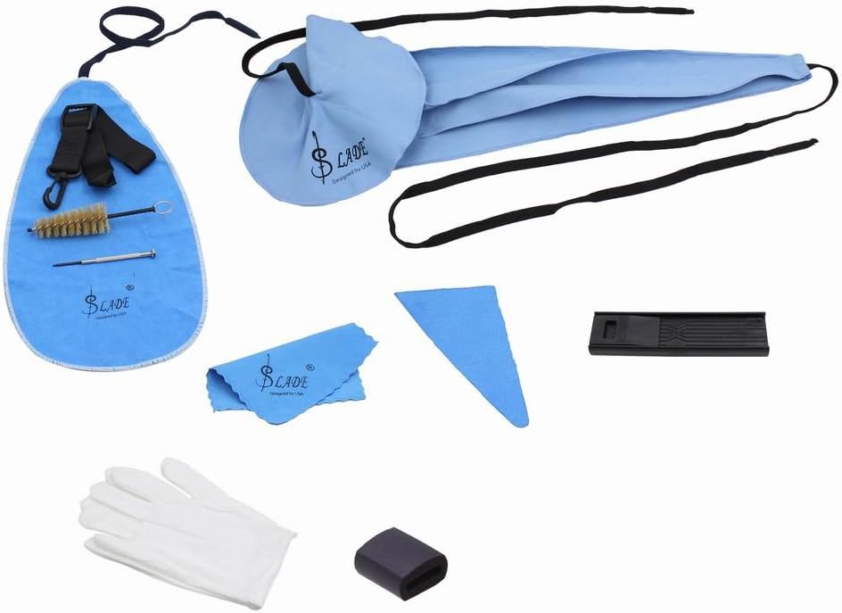 Mowind 10-in-1 Saxophone Cleaning Care Kit Belt Thumb Rest Cushion Reed Case Mouthpiece Brush Mini Screwdriver Cleaning Cloth Gloves : Musical Instruments