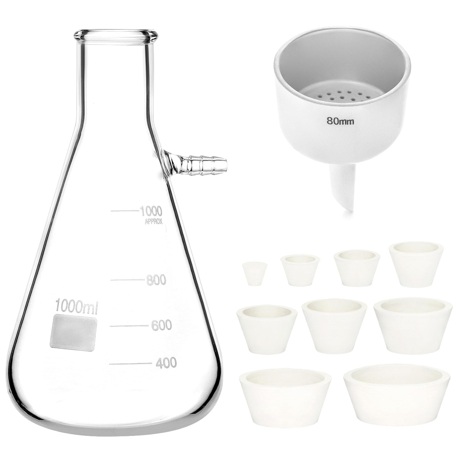 QWORK 1000ML Buchner Funnel Kit Filter Flask Set