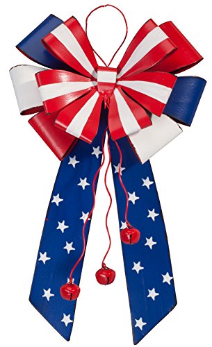 Patriotic Bow Door Hanger by Fox River Creations, Festive Flag Decor, Metal