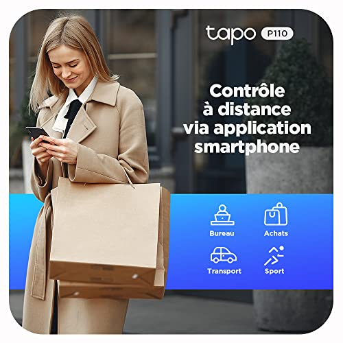 tapo prise connectée wifi, suivi de consommation, 16a type e, prise intelligente compatible avec alexa et google home, contrôler le radiateur, le chauffage, le chauffe eau à distance tapo p110(fr)