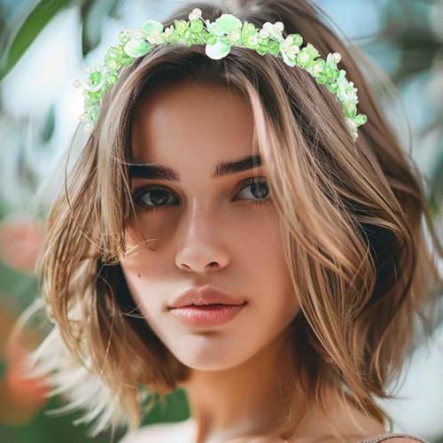 Women-Green-Crystal-Headband-Leaf-Hairband-Flower-Rhinestone-Pearl-Hair-Accessory-Handmade-Nature-Hair-Hoop