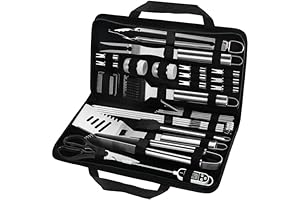 POLIGO Fathers Day BBQ Gift Set: 29-Piece Stainless Steel Grilling Tool Kit