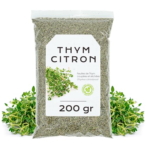 Thym Citronné 200gr - Infusion Thym Citron - Thym Citron Séché - Thé Thym Citronné - Thym Citronné en Vrac (200 gr)