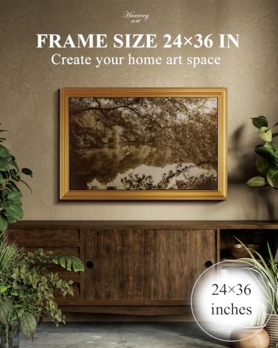 Image of Large Gold Framed Wall Art, Landscape Wall Decor - Reflections -24 x 36 IN
