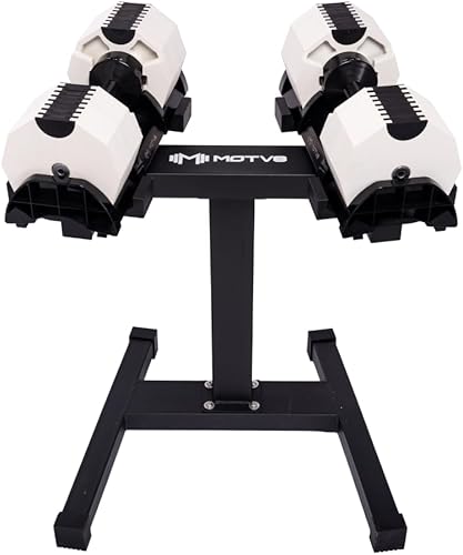 Miniatura 4 de Decabell 580 - Mancuernas ajustables Motv8 Decabell de 580, 5 libras - 80 libras, mancuernas ajustables estilo Nuobell para hombres y mujeres, Fire