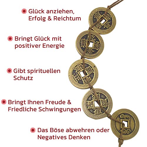 BIERDAN Richluck Max Force Five Emperor Coin Ring Five Emperor Coin Auspicioso Anel Ajustável Cinco