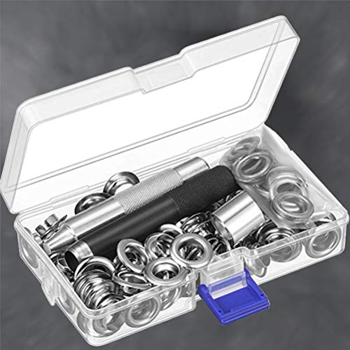 Kit de ilhós para ilhós Yardwe 100 peças 12 mm com furos para botões, ferramenta de instalação para