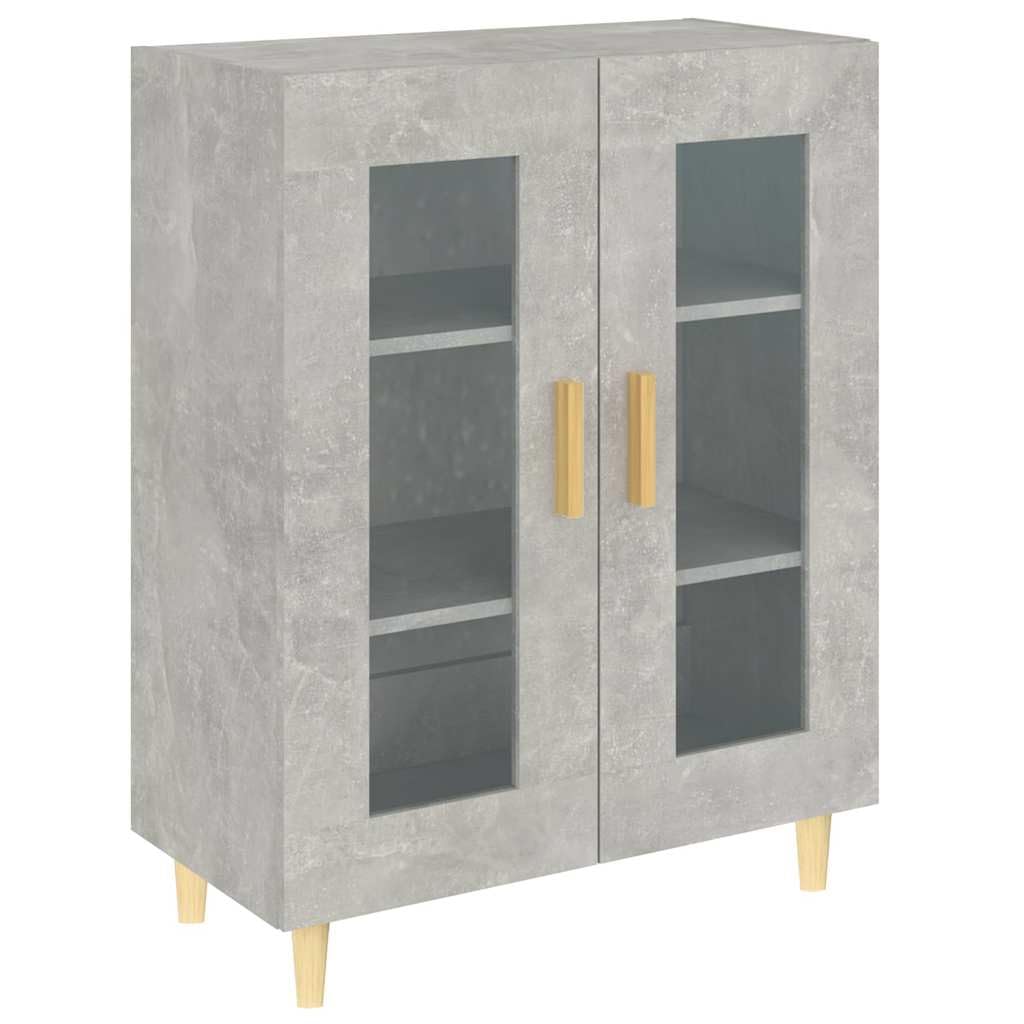 Credenza grigio cemento, 69,5 x 34 x 90 cm, credenza con 2 ante in