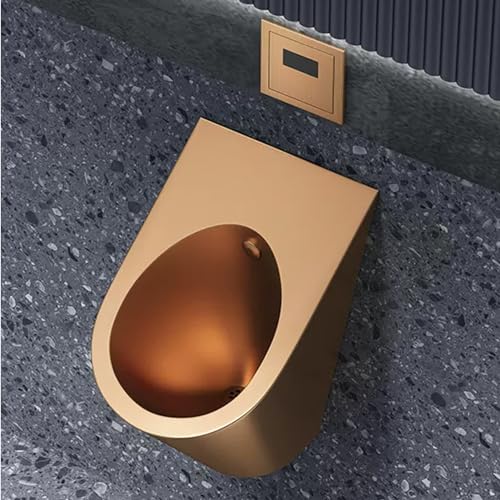 PLMNBQWE Urinario de acero inoxidable montado en la pared para hombre, urinario comercial residencial a prueba de salpicaduras con sensor inteligente para hotel/baño