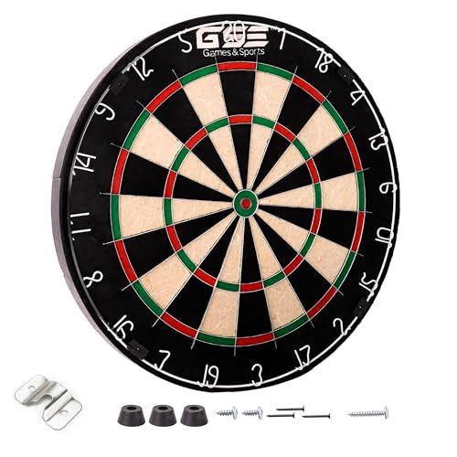 GSE Pro Bristle Dartboard, Staple-Free Bullseye, Tournament Official, 18"