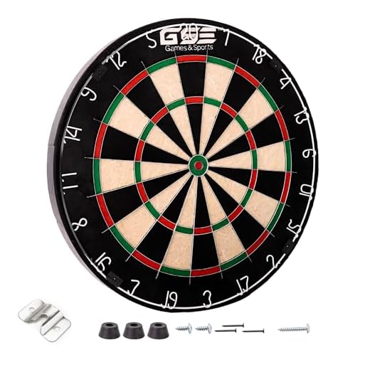 GSE 18" Professional Tournament Official Bristle Dartboard with 100% Staple-Free Bullseye & Ultra-Thin Razor Wire Spider. Made from AAA Grade Africa Self-Healing Sisal Fibers