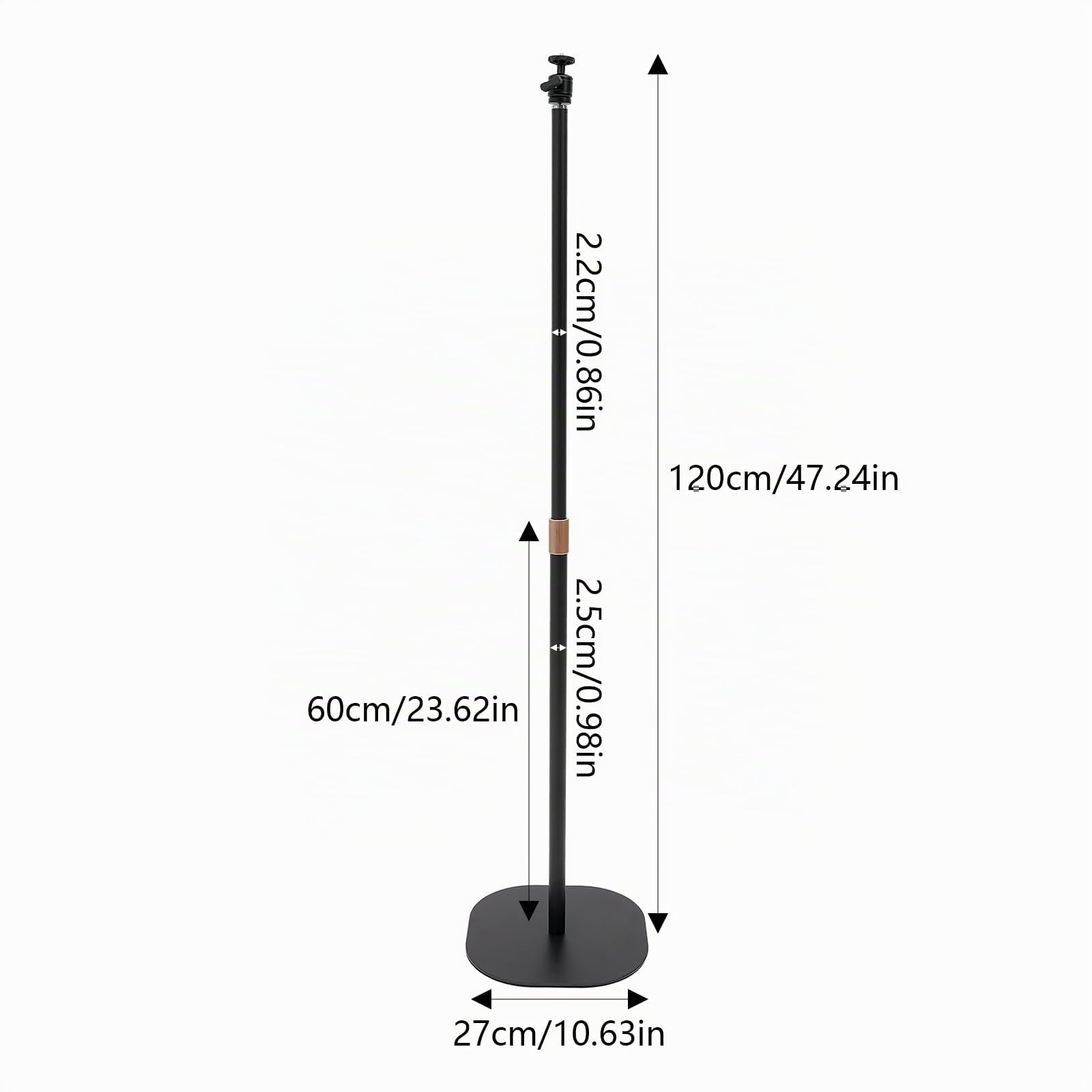 Support de Projecteur en métal Pivotant 360° Hauteur Réglable 65-120 cm Charge Max 3 kg Compatible 1/4"