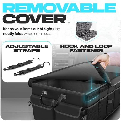 Image of Collapsible Car Trunk Organizer Bag | Heavy Duty Polyester Storage Bag with Multiple Compartments | Foldable Car Boot Organizer for SUV, Sedan & Hatchback (55 x 41 x 25cm) (Trunk Organizer)