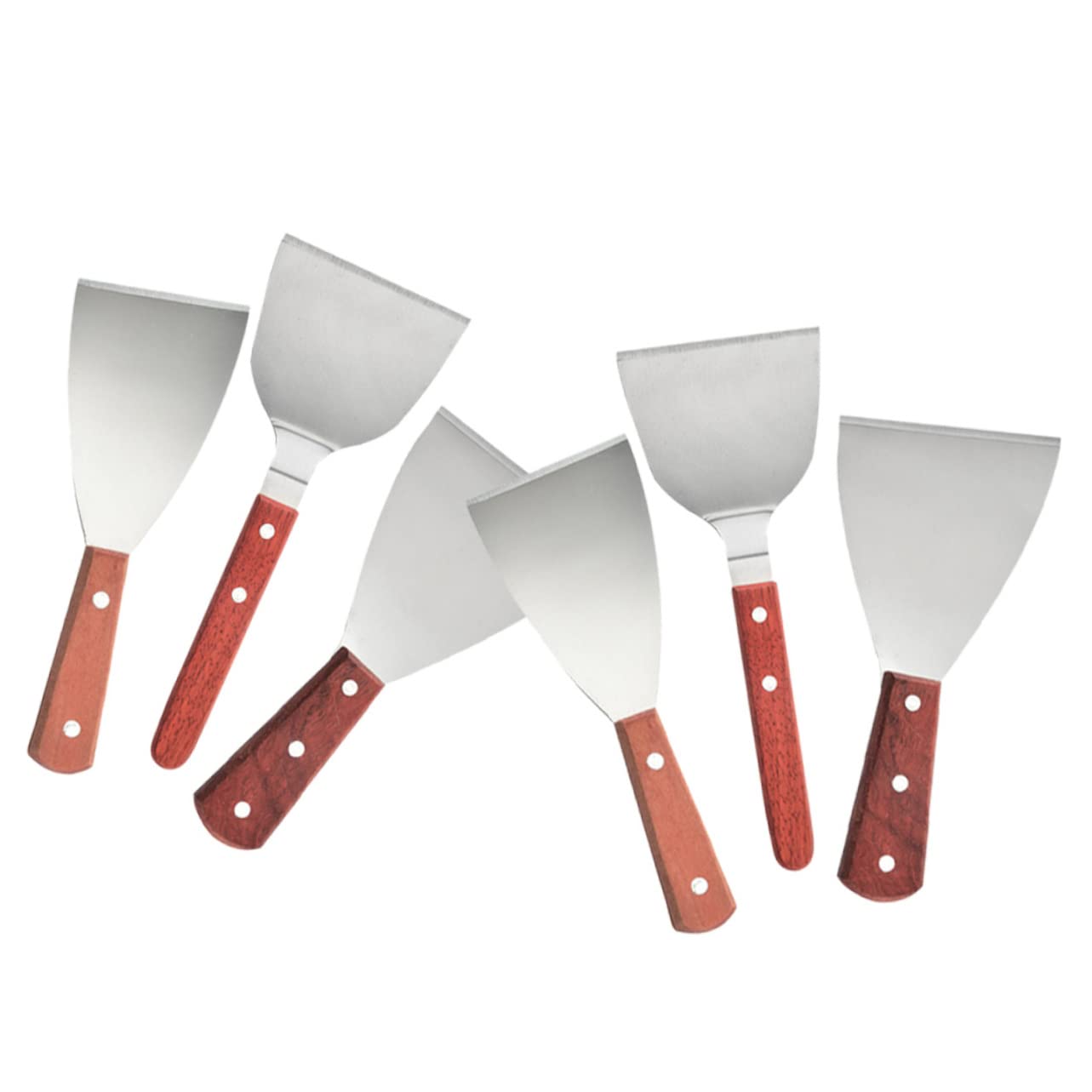 6piezas Espátulas Resistentes Al Calor Para Cocina y Barbacoa Mango De Madera Utensilios De Cocina Para Freír y Asar Herramientas Prácticas Para Hogar y Restaurante