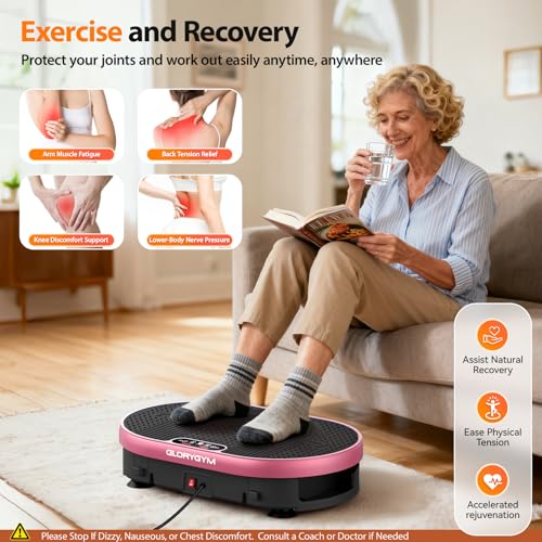 Image of Vibration Plate Exercise Machine for Body Shaker Machine & Weight Loss, Shake Plate with Resistance Bands, 120 Speed Levels, Remote Control, Full Body Workout, Compact Home Gym Equipment